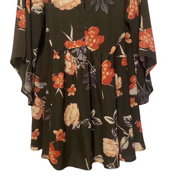 UMGEE Women's Size S Dress Dark Green Floral Boho Roses Granny Popover Romantic - Picture 5 of 8